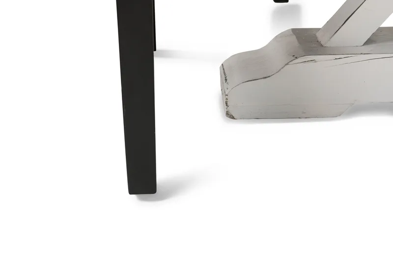 Ruokailuryhmä Yorkshire 150 cm Pyöreä 4 Hermione tuolia - Vintage Jalava/Valk/Musta PU - Huonekalut - Pöytä & ruokailuryhmä - Ruokailuryhmä