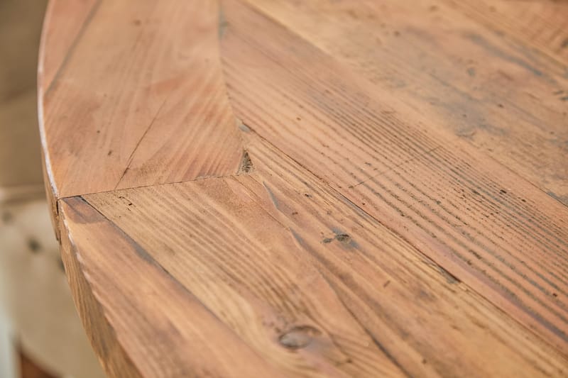 Ruokailuryhmä Yorkshire 150 cm Pyöreä 6 Ophelia tuolia - Vintage Luonnonväri/Valk/Beige - Huonekalut - Pöytä & ruokailuryhmä - Ruokailuryhmä