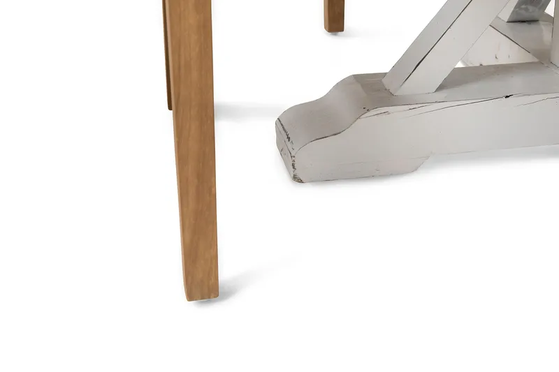 Ruokailuryhmä Yorkshire 150 cm Pyöreä 4 Ophelia tuolia - Vintage Luonnonväri/Valk/Beige - Huonekalut - Pöytä & ruokailuryhmä - Ruokailuryhmä