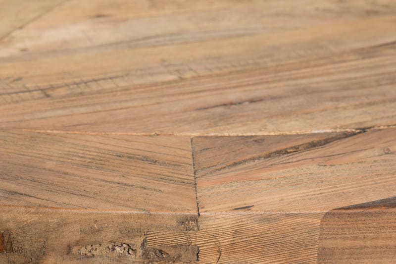 Ruokailuryhmä Yorkshire 150 cm Pyöreä 4 Hermione tuolia - Vintage Jalava/Valk/Musta PU - Huonekalut - Pöytä & ruokailuryhmä - Ruokailuryhmä