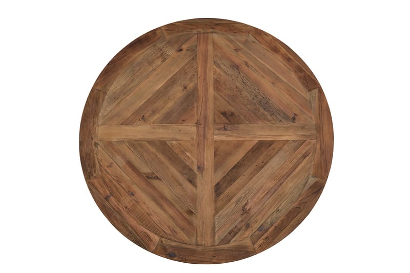 Ruokailuryhmä Yorkshire 150 cm Pyöreä 4 Hermione tuolia - Vintage Jalava/Valk/Musta PU - Huonekalut - Pöytä & ruokailuryhmä - Ruokailuryhmä