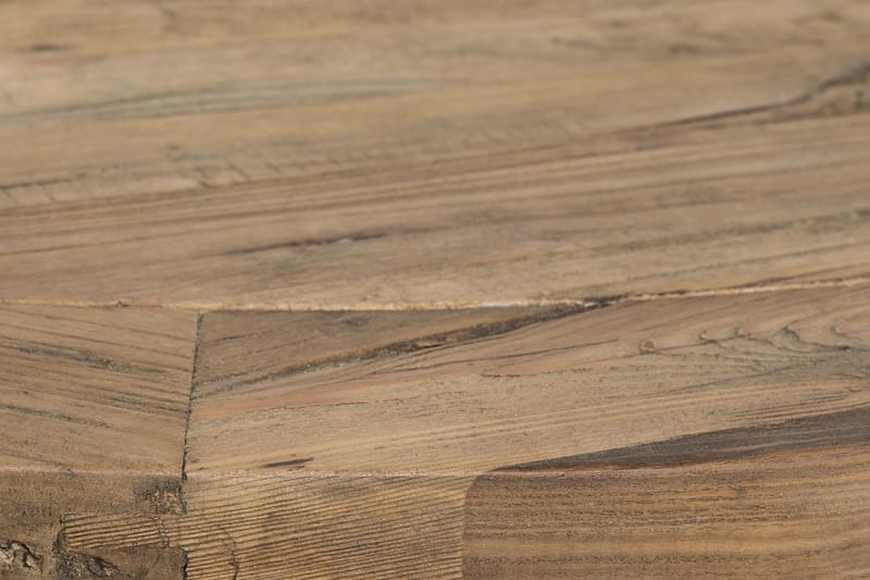 Ruokailuryhmä Yorkshire 150 cm Pyöreä 6 Hermione tuolia - Vintage Jalava/Valk/Musta PU - Huonekalut - Pöytä & ruokailuryhmä - Ruokailuryhmä