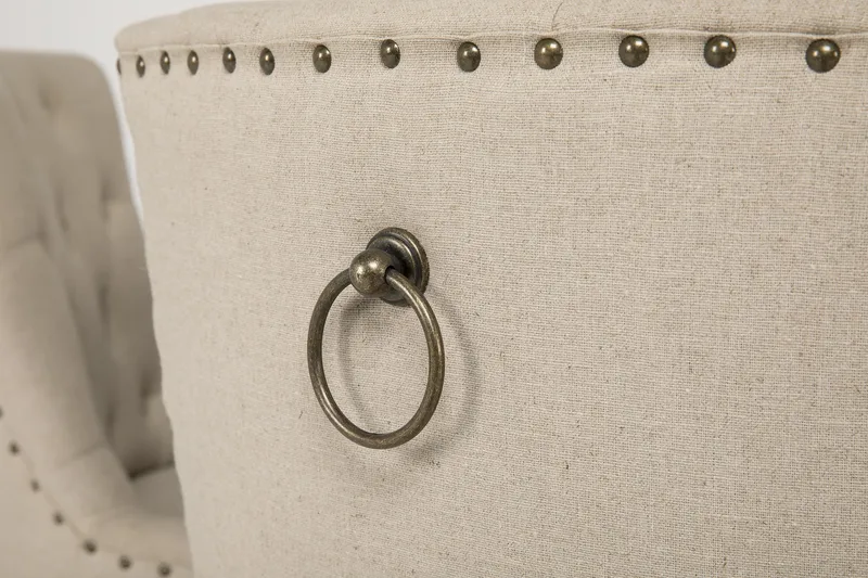 Ruokailuryhmä Yorkshire 150 cm Pyöreä 6 Ophelia tuolia - Vintage Luonnonväri/Valk/Beige - Huonekalut - Pöytä & ruokailuryhmä - Ruokailuryhmä