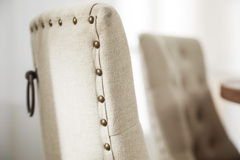 Ruokailuryhmä Yorkshire 150 cm Pyöreä 6 Ophelia tuolia - Vintage Luonnonväri/Valk/Beige - Huonekalut - Pöytä & ruokailuryhmä - Ruokailuryhmä