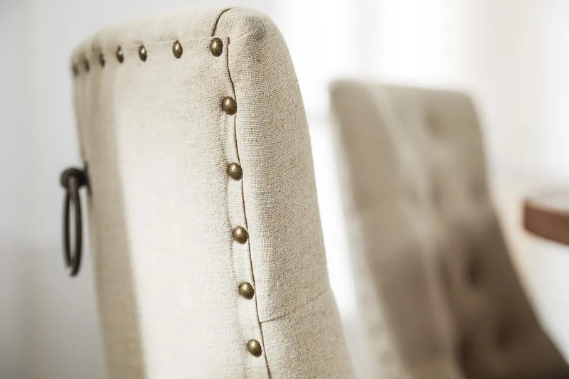 Ruokailuryhmä Yorkshire 150 cm Pyöreä 6 Ophelia tuolia - Vintage Luonnonväri/Valk/Beige - Huonekalut - Pöytä & ruokailuryhmä - Ruokailuryhmä