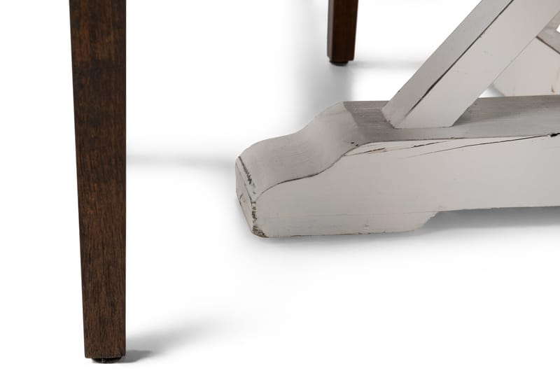 Ruokailuryhmä Yorkshire 150 cm Pyöreä 4 Hermione tuolia - Vintage Luonnonväri/Valk/Ruske - Huonekalut - Pöytä & ruokailuryhmä - Ruokailuryhmä