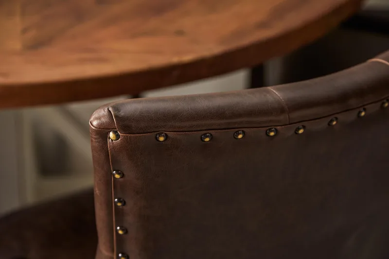 Ruokailuryhmä Yorkshire 150 cm Pyöreä 6 Hermione tuolia - Vintage Luonnonväri/Valk/Ruske - Huonekalut - Pöytä & ruokailuryhmä - Ruokailuryhmä