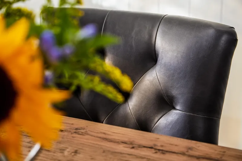 Ruokailuryhmä Yorkshire 200 cm Jatkettava 6 Hermione tuolia - Luonnonväri/Musta - Huonekalut - Pöytä & ruokailuryhmä - Ruokailuryhmä