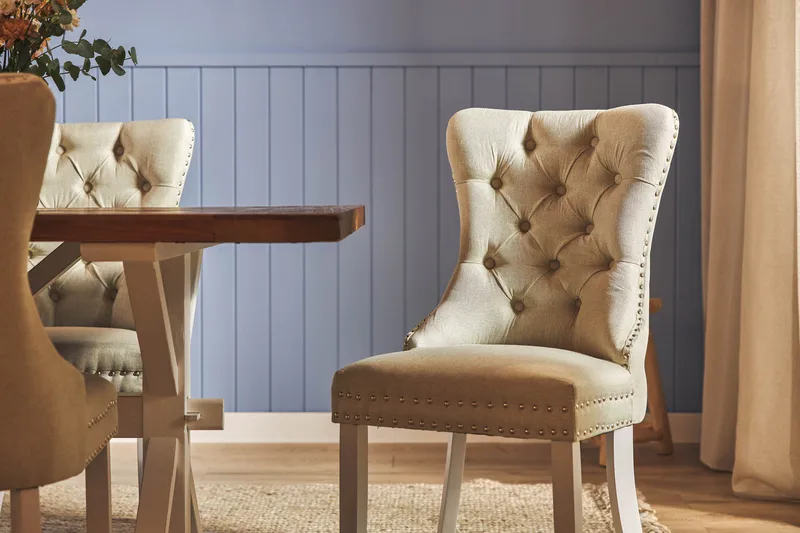 Ruokailuryhmä Yorkshire 200 cm Jatkettava 6 Lossmen tuolia - Ruskea / Valkoinen - Huonekalut - Pöytä & ruokailuryhmä - Ruokailuryhmä