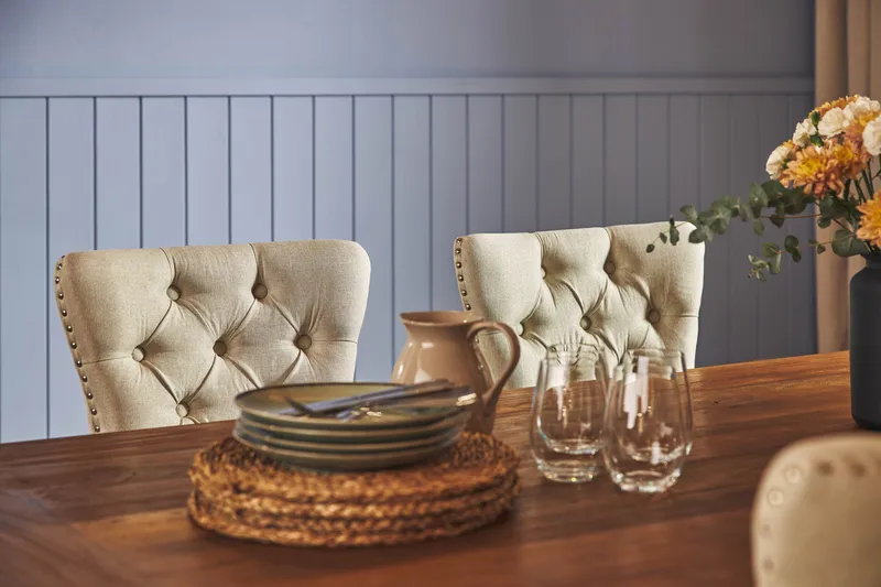 Ruokailuryhmä Yorkshire 200 cm Jatkettava 6 Lossmen tuolia - Ruskea / Valkoinen - Huonekalut - Pöytä & ruokailuryhmä - Ruokailuryhmä