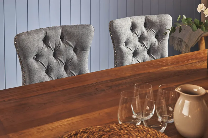 Ruokailuryhmä Yorkshire 200 cm Jatkettava 6 Lossmen tuolia - Ruskea / Valkoinen - Huonekalut - Pöytä & ruokailuryhmä - Ruokailuryhmä