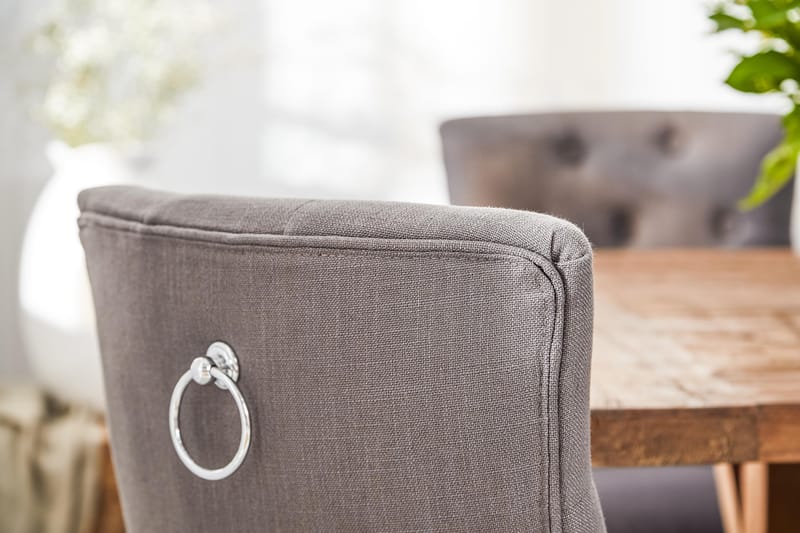 Ruokailuryhmä Yorkshire 200 cm Jatkettava 6 Ophelia tuolia - Luonnonväri/Harmaa/Valk - Huonekalut - Pöytä & ruokailuryhmä - Ruokailuryhmä