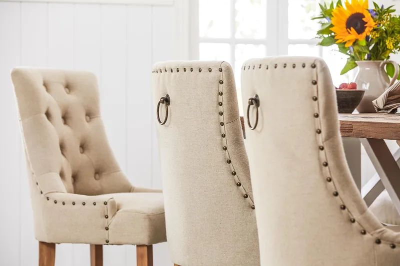 Ruokailuryhmä Yorkshire 200 cm Jatkettava 6 Ophelia tuolia - Luonnonväri/Valk/Beige - Huonekalut - Pöytä & ruokailuryhmä - Ruokailuryhmä