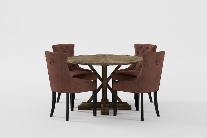 Ruokailuryhmä Yorkshire Premium 120-160 cm 4 Ophelia tuolia - Ruskea - Huonekalut - Pöytä & ruokailuryhmä - Ruokailuryhmä