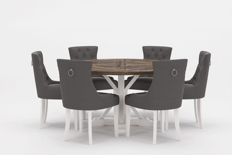 Ruokailuryhmä Yorkshire Premium Pyöreä 150 cm 6 Ophelia tuo, Harmaa/Ruskea