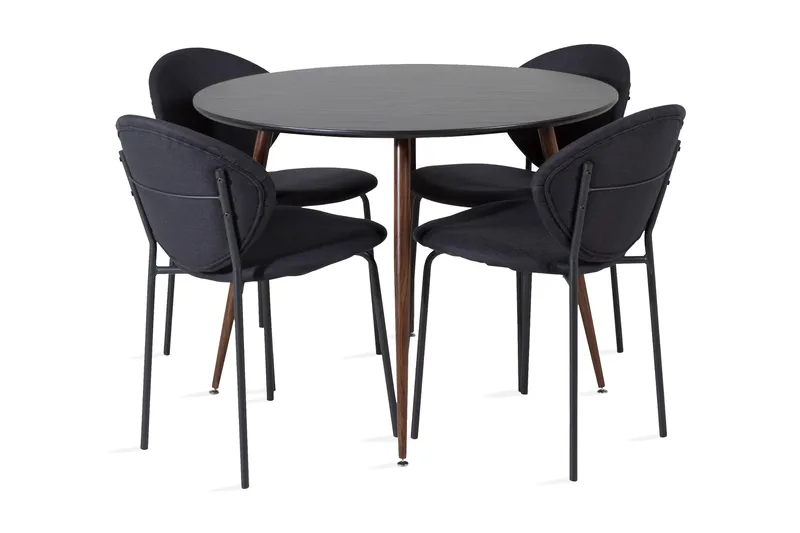 Ruokailuryhmä Pinilla Pyöreä 4 Capmany Tuolia, Musta/Ruskea