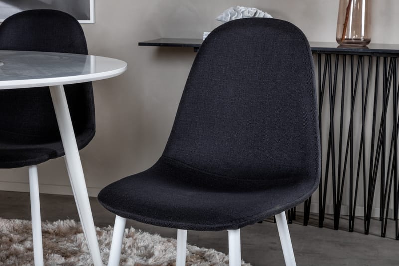 Ruokailuryhmä Pinilla 100 cm Pyöreä 4 Yegua tuolia - Valkoinen/Musta - Huonekalut - Pöytä & ruokailuryhmä - Ruokailuryhmä