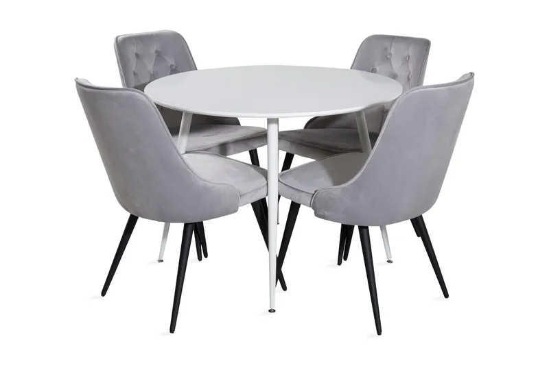 Ruokailuryhmä Pinilla Pyöreä 4 Chantor Lyx Samettituolia, undefined