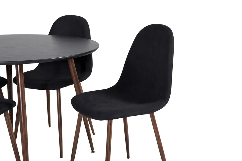 Ruokailuryhmä Pinilla 4 Yegua Tuolia - Musta/Ruskea - Huonekalut - Pöytä & ruokailuryhmä - Ruokailuryhmä