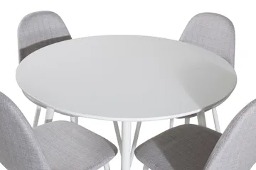 Ruokailuryhmä Pinilla 100 cm Pyöreä 4 Yegua tuolia - Valkoinen/Harmaa - Huonekalut - Pöytä & ruokailuryhmä - Ruokailuryhmä
