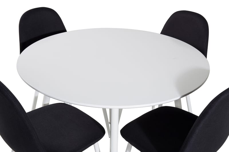 Ruokailuryhmä Pinilla 100 cm Pyöreä 4 Yegua tuolia - Valkoinen/Musta - Huonekalut - Pöytä & ruokailuryhmä - Ruokailuryhmä