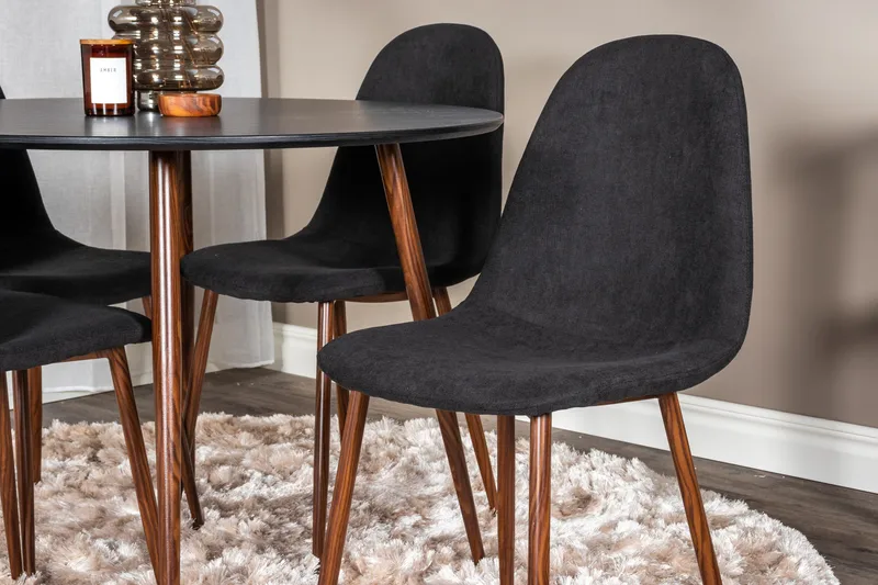 Ruokailuryhmä Pinilla 4 Yegua Tuolia - Musta/Ruskea - Huonekalut - Pöytä & ruokailuryhmä - Ruokailuryhmä