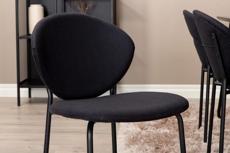 Ruokailuryhmä Pipaon 190 cm sis 6 Capmany tuolia - Musta - Huonekalut - Pöytä & ruokailuryhmä - Ruokailuryhmä