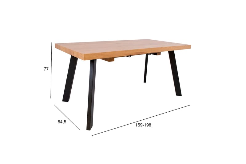 Ruokapöytä Brigit 159/198x845x77 cm Vaalea Puu - Huonekalut - Pöytä & ruokailuryhmä - Ruokailuryhmä