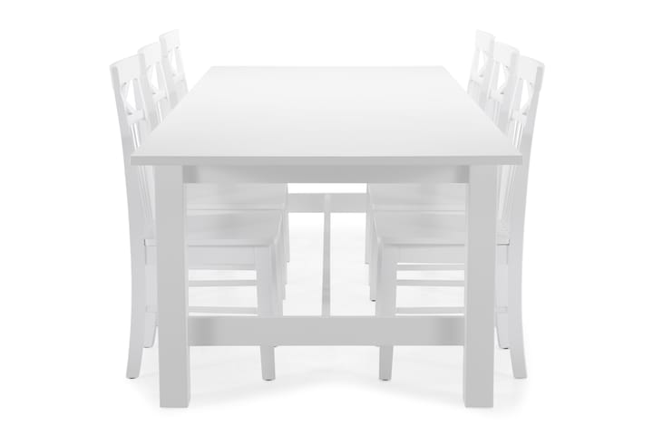 Ruokapöytä Isadora 6 Matilda tuolia - Valkoinen - Ruokailuryhmä