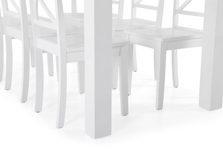 Ruokapöytä Jack 6 Nadica tuolia - Valkoinen - Ruokailuryhmä