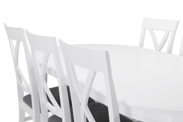 Ruokapöytä Lowisa 200 cm Ovaali - Valkoinen - Ruokailuryhmä
