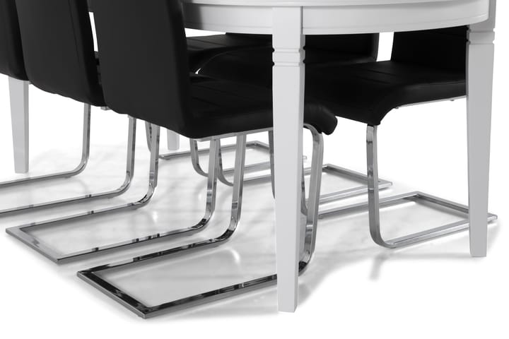 Ruokapöytä Lowisa 200 cm Ovaali - Valkoinen/Musta - Ruokailuryhmä