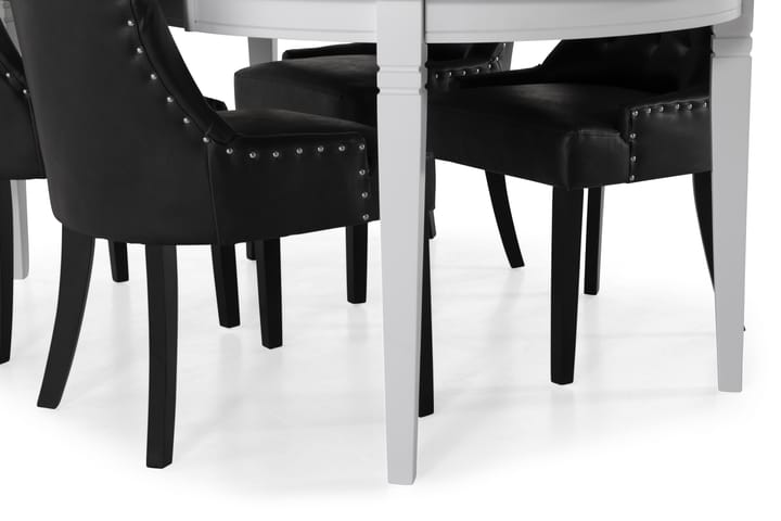 Ruokapöytä Lowisa 4 Hermione tuolia - Musta - Ruokailuryhmä