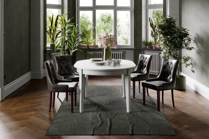 Ruokapöytä Lowisa 4 Hermione tuolia - Valkoinen/Ruskea - Ruokailuryhmä