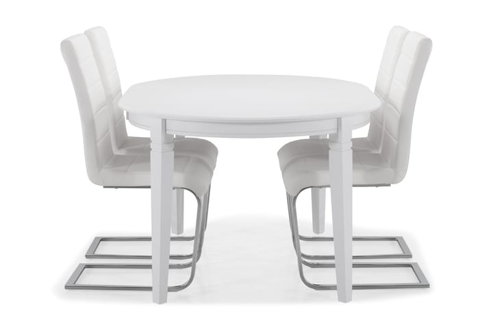 Ruokapöytä Lowisa 4 Jack tuolia - Valkoinen - Ruokailuryhmä
