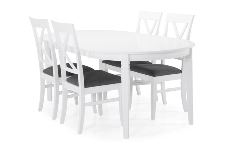 Ruokapöytä Lowisa 4 Twain tuolia - Valkoinen - Ruokailuryhmä