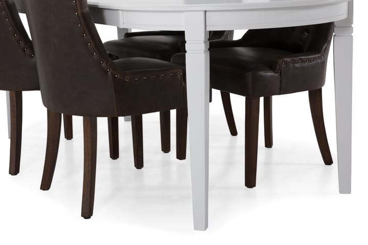 Ruokapöytä Lowisa 6  Hermione tuolia - Valkoinen/Ruskea - Ruokailuryhmä