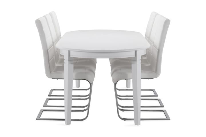 Ruokapöytä Lowisa 6 Jack tuolia - Valkoinen/Kromi - Ruokailuryhmä