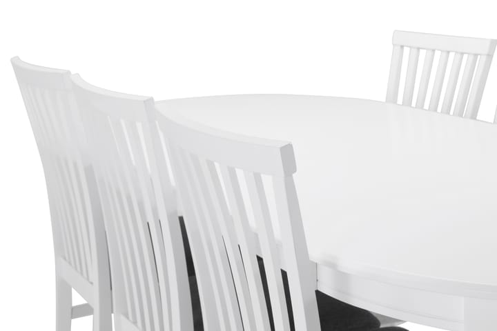 Ruokapöytä Lowisa 6 Lowisa tuolia - Valkoinen/Harmaa - Ruokailuryhmä