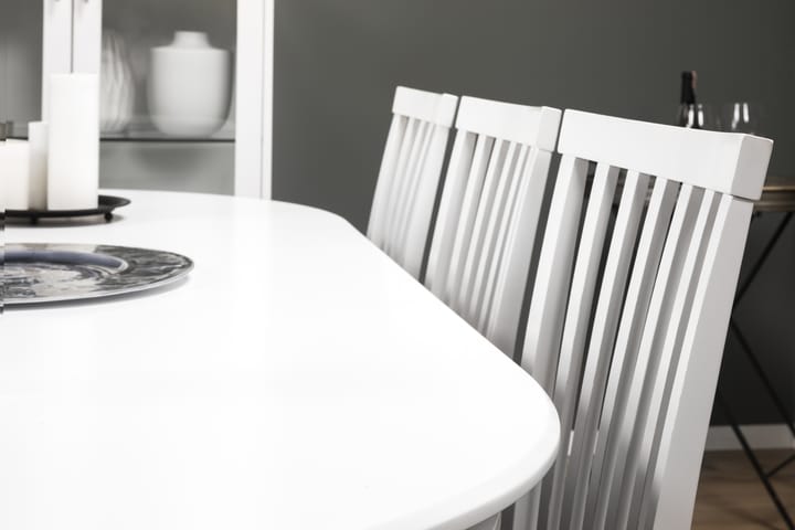 Ruokapöytä Lowisa 6 Lowisa tuolia - Valkoinen/Harmaa - Ruokailuryhmä