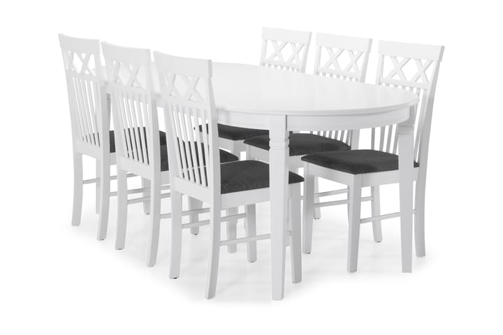 Ruokapöytä Lowisa 6 Magdalena tuolia - Valkoinen - Ruokailuryhmä