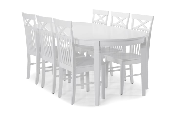 Ruokapöytä Lowisa 6 Matilda tuolia - Valkoinen - Ruokailuryhmä