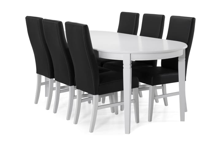 Ruokapöytä Lowisa 6 Max tuolia - Valkoinen/Musta - Ruokailuryhmä