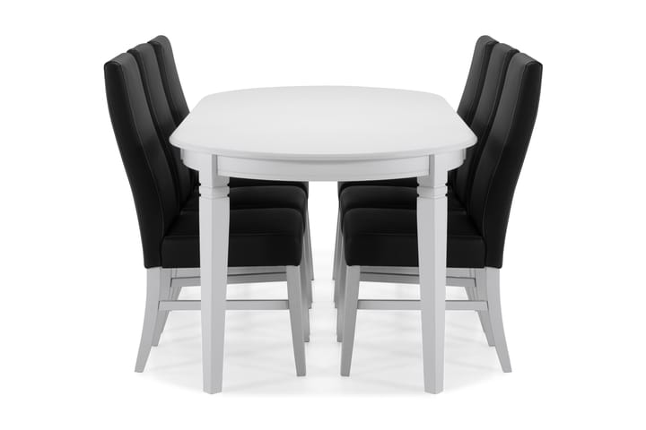 Ruokapöytä Lowisa 6 Max tuolia - Valkoinen/Musta - Ruokailuryhmä