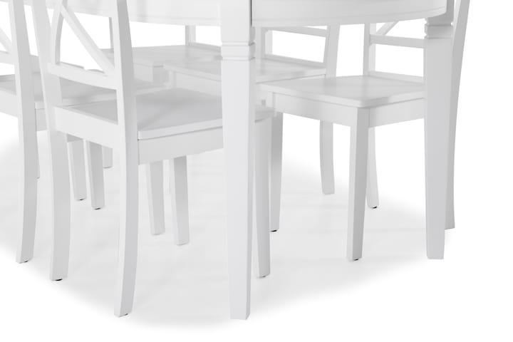 Ruokapöytä Lowisa 6 Nadica tuolia - Valkoinen - Ruokailuryhmä