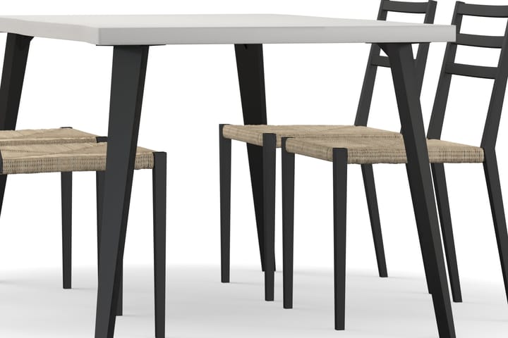 Ruokapöytä Luxiva 180 cm 4 Nurgut ruokatuolia - Musta/Tummanruskea - Ruokailuryhmä