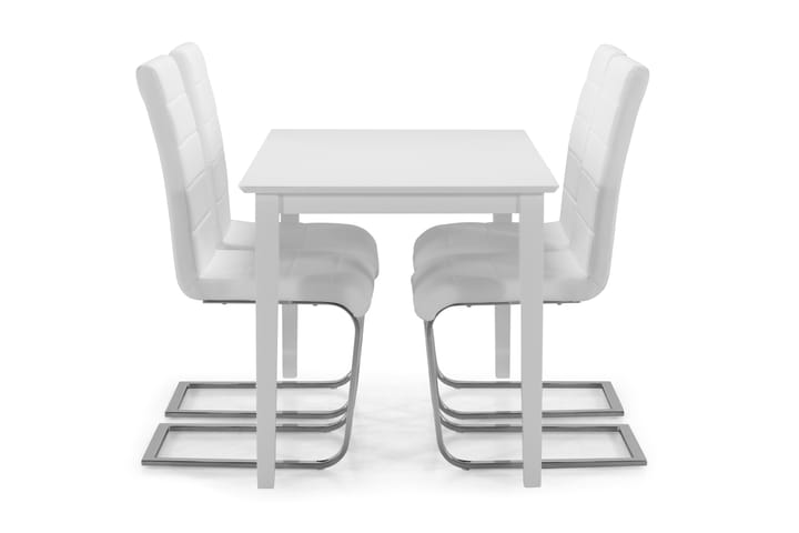 Ruokapöytä Matilda 4 Jack tuolia - Valkoinen/Kromi - Ruokailuryhmä