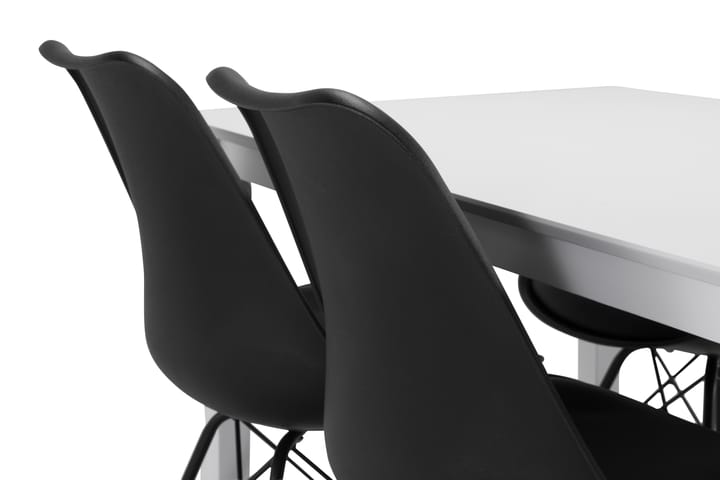 Ruokapöytä Matilda 4 Scale tuolia - Valkoinen/Musta - Ruokailuryhmä