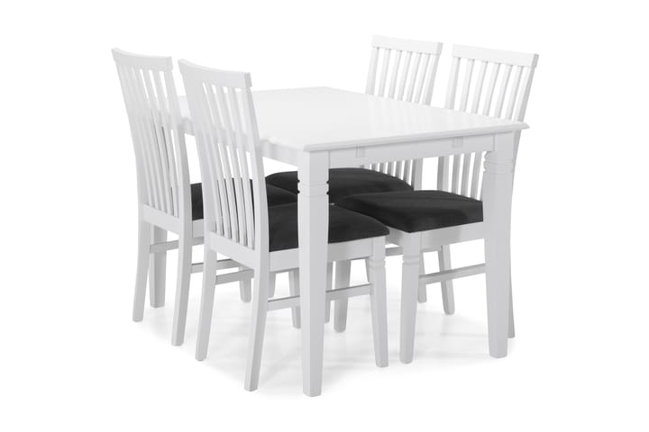 Ruokapöytä Twain 4 Lowisa tuolia - Valkoinen - Ruokailuryhmä