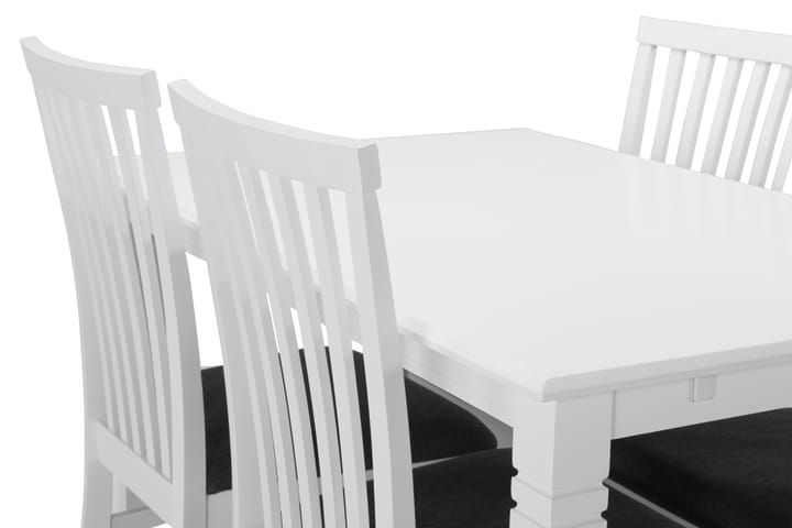 Ruokapöytä Twain 4 Lowisa tuolia - Valkoinen - Ruokailuryhmä